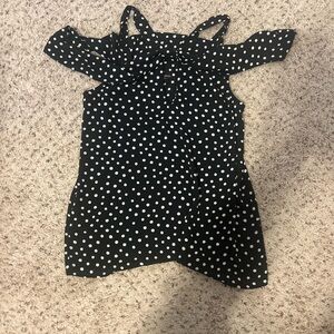 Free Press Black and White Polka Dot Top